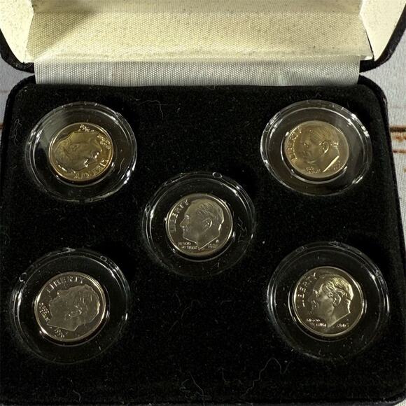 U.S. Roosevelt Dime 5-Coin Set Uncirculated San Francisco Mint - Picture 1 of 6